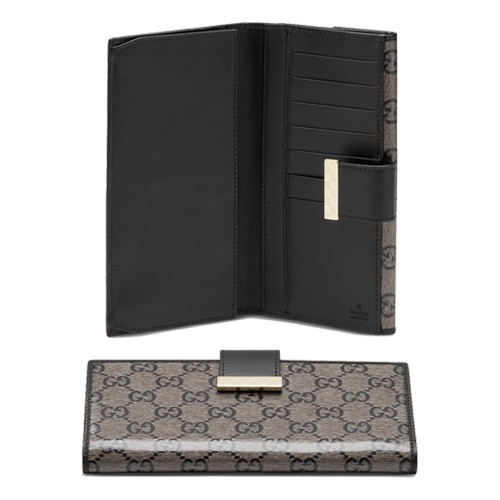 Brun Foncé Gucci Continental Porte-Monnaie Avec Le Détail